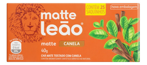 Chá Matte Leão mate canela em sachê 40 g 25 u