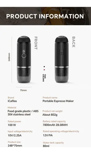 Rich Crema Cafetera Eléctrica Portátil Expreso Mmg