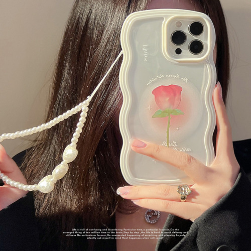 Para iPhone 11/16 Pro Max Capa Rosa Artístico Silicone Macia