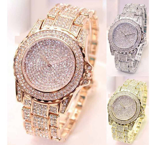 Reloj Y Pulsera Diseño De Diamantes Lujo Unico Y Exclusivo