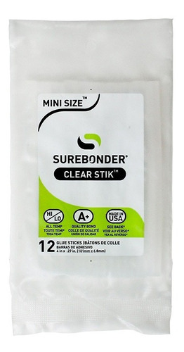 Barras De Silicón Mini 4 Pulgadas (12 Piezas) Surebonder