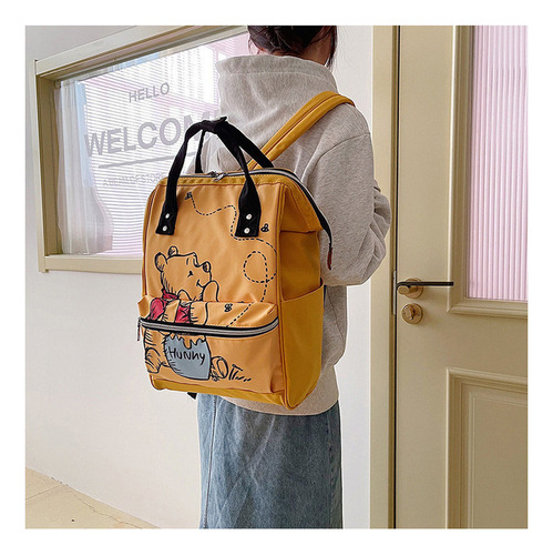 Mochila De Estudiante De Oso De Dibujos Animados De Versión Coreana