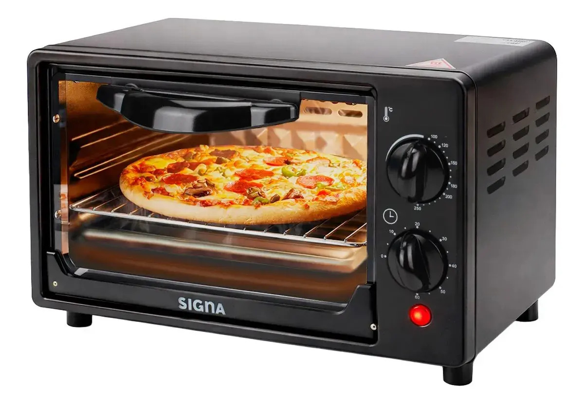 Horno Tostador Eléctrico De Mesa 7lt 110v Acero Inoxidable Multifuncional Negro