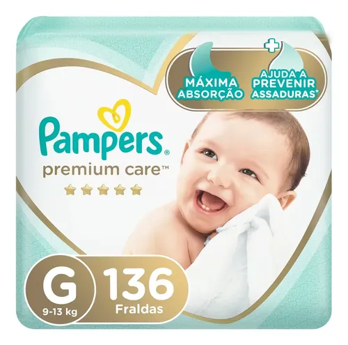Fralda Pampers Premium Care Tamanho G - 136 Unidades