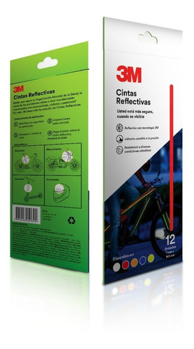 Imagen 2 de 6 de 12x Tiras Reflectivas Luminosas 3m® Para Moto Bici, 145x7mm