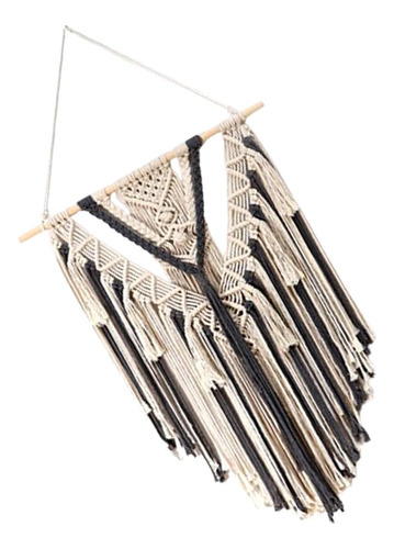 Tapiz De Pared Con Borlas Largas Y Macramé Estilo Bohemio