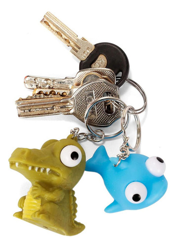 Llaveros Antiestres , Mxkrg-001, 4pza, Cartoon Animal, Goma Color Multicolor