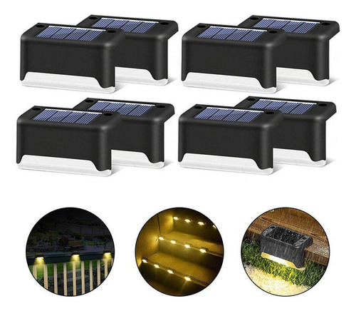 8pcs Led Solar Al Aire Libre Escalera Luz Pasillo Pasillo Pa