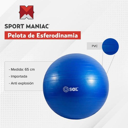 Imagen 4 de 5 de Set De Yoga Sport Maniac Mat 5mm Pelota Inflador Ladrillo