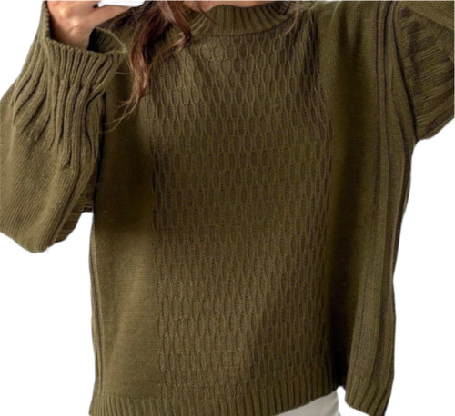 Sweater Cuello Redondo Manga Oxford Salamanca Go By Loreley