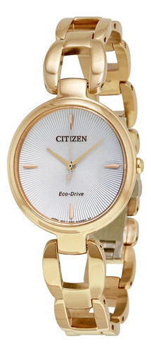 Em0423-56a Reloj Citizen Eco Drive Dama Dorado/blanco