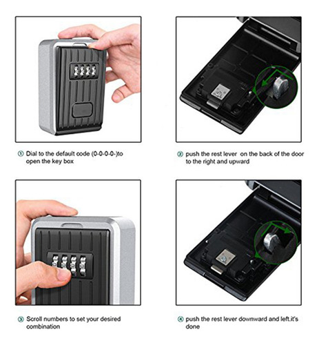 2 Unidades Lock Box, Caja Combinada De 4 Dígitos, Resistente