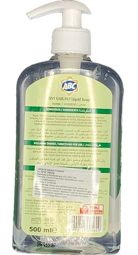 Imagen 2 de 3 de Jabón Líquido Abc Aroma Laurel 500ml Con Dispensador