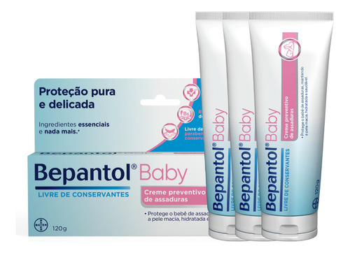 Creme Preventivo De Assaduras Bepantol Baby 120g Kit C/3 Un