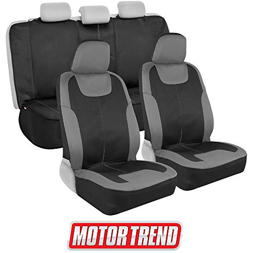 Motor Trend Perfect Symmetry Gray Car Seat Covers, Full Set 
