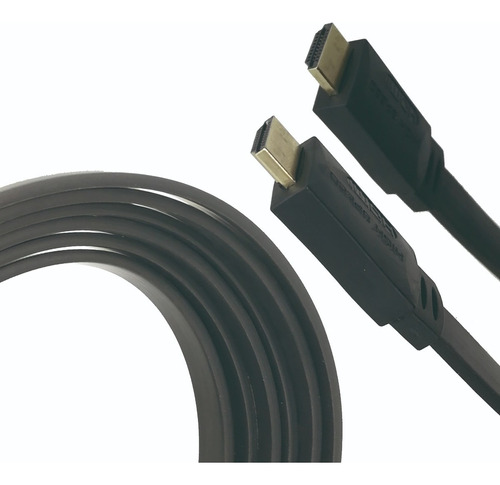 Cable Armado Hdmi Flat Plano 1,4 Hight Speed Quality X 10m Color Negro