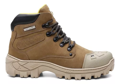 Coturno Masculino Bota Caterpillar PVC Cano Curto Preto Marrom