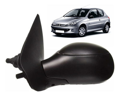 Espejo Izquierdo Negro Manual Peugeot 206 1998 2003