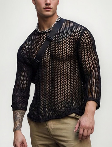 Trendy Summer Tops Playera Transparente De Fibra De Poliést