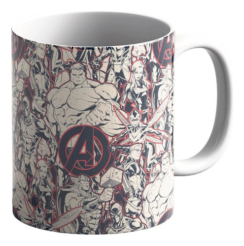 Set Único Avengers Marvel, Taza Cerámica + Lata Metálica