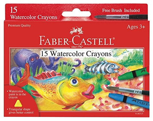 Faber-castell Acuarela Lápices De Colores Con El Cepillo, 15