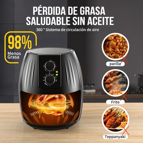 Imagen 4 de 10 de Freidora De Aire Automática Ahorro De Energía Con Accesorios