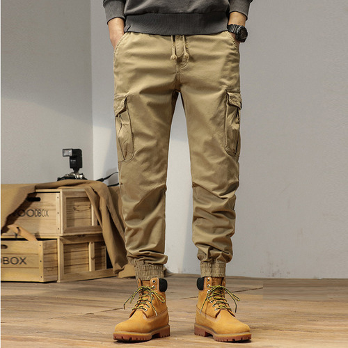 Mz Pantalón Jogger Bolsas Cargo Casual Cómodo Gabardina