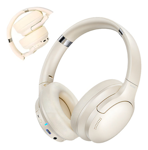 Audifonos Cancelacion Ruido Diadema Inalámbrico ANC918 Bt5.3 color Blanco