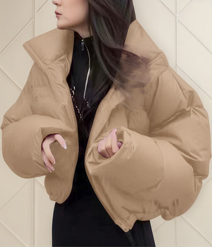 Chaqueta A La Moda Para Mujer Con Bolsillo Con Cremallera, Abrigo Largo De Invierno
