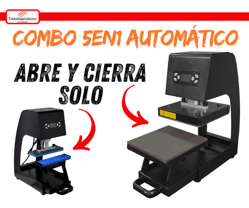 Kit Combo 5 En 1 Tlp Automático Para Sublimar Tazas Botellas