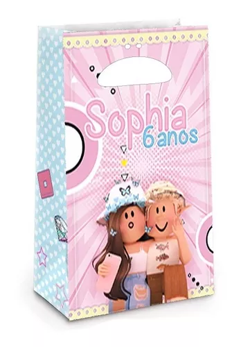 Sacola Personalizada Roblox Menina - Adicionamos Nome e Idade