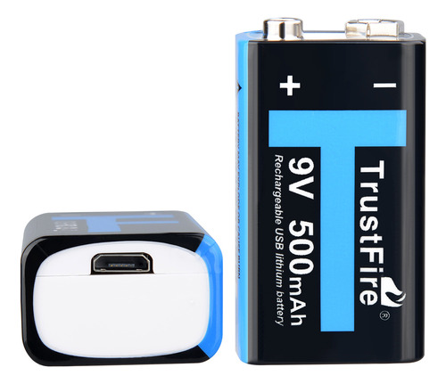 Batería 9v 500mah Recargable Usb Pila Original Trustfire