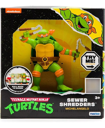 Tortugas Ninja Skate Pullback C/figura Michelangelo 71047 