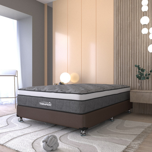 Colchón Matrimonial Therapedic Classic Medio Firme Valhalla Con Resortes De Carbono