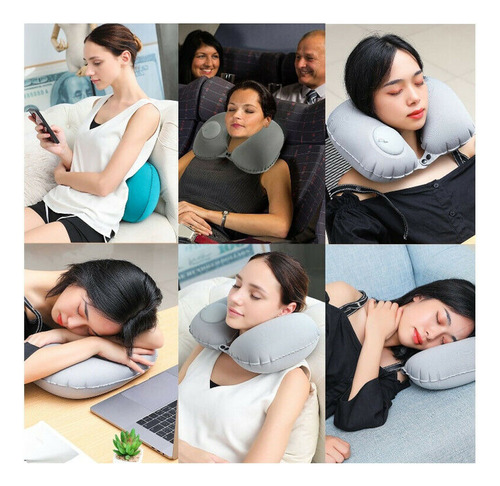 Funda De Almohada Con Botón Autoinflable En Forma De W, Almo