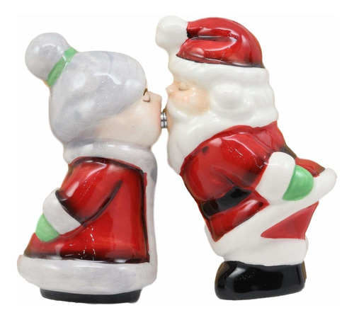 Kissing Mr And Mrs Santa Claus Juego Salero Pimentero