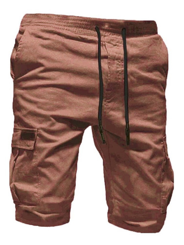 F Hombres Pantalones Cortos Deporte Color Puro Vendaje Casua