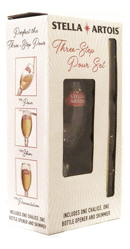 Stella Artois - Vaso De , Juego De Tres Pasos Con Cáliz, Abr