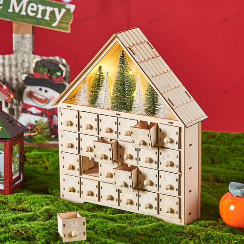Navidad Con Led Y Árbol Calendario De Adviento De Madera