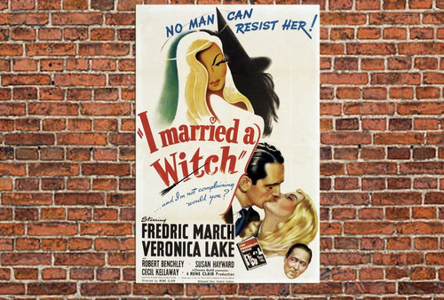 Cuadro 40x60cm Cartel Retro Imarried A Witch Antiguo Vintage