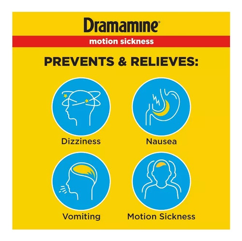 Dramamine Tabletas Para El Alivio De Mareos Y Nauseas 12 Pza Sabor Sin Sabor