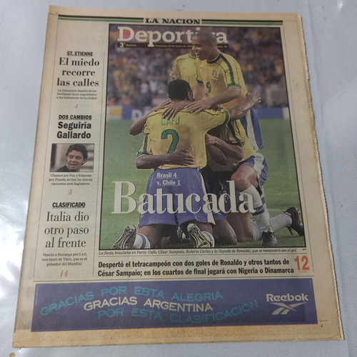 La Nacion Deportiva Mundial  1998 Brasil 4 Chile 1  Ddb