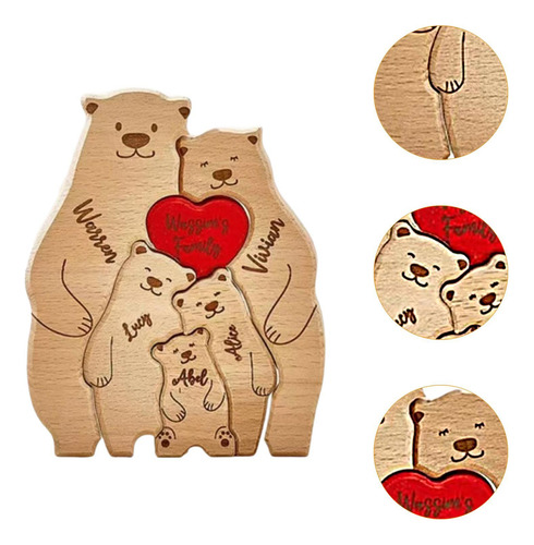 Bear Family Wooden Art Puzzle Familia Diy De Para La Casa 5