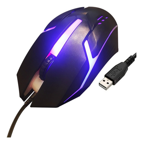 Mouse De Juego Gamer Luz Led Rgb Usb 1600dpi Notebook Pc