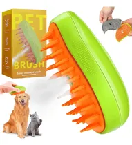 Comprar Cepillo peine de vapor para gatos y perros 3 en 1 cepillo de masaje de silicona cepillo de limpieza de pelo de mascotas para gatos y perros portátil Recargable