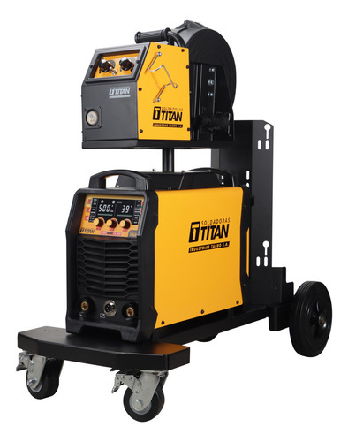 Soldadora Mig Inverter 500a Titan I-sat 4x4 1.6 Jcp Cabezal Color Amarillo