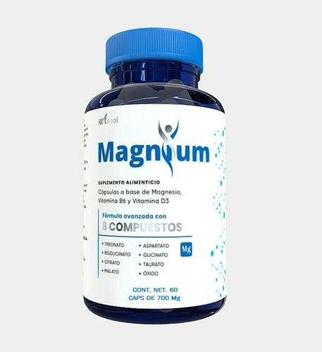 Magnesio De Espectro Completo, Magnium 60 Caps. Premium 