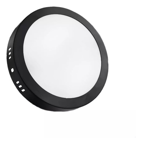 Panel Led 12w Sobreponer Circular 85v265v Color Negro Calido