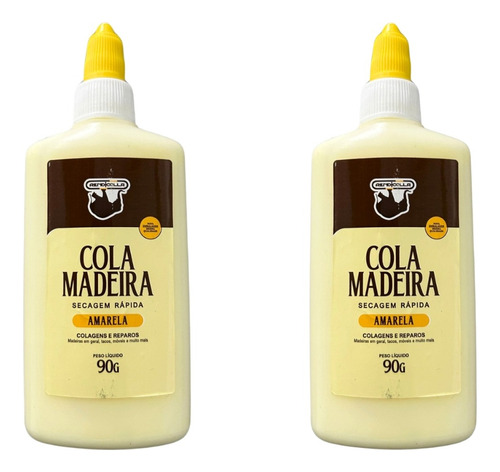 Cola Madeira 90g Rendicolla Com 2 Unidades Cor Amarelo