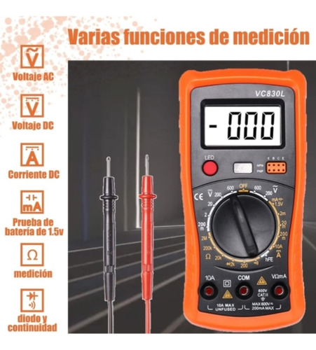 Multimetro Profesional Digital Voltímetro Amperi Resistencia